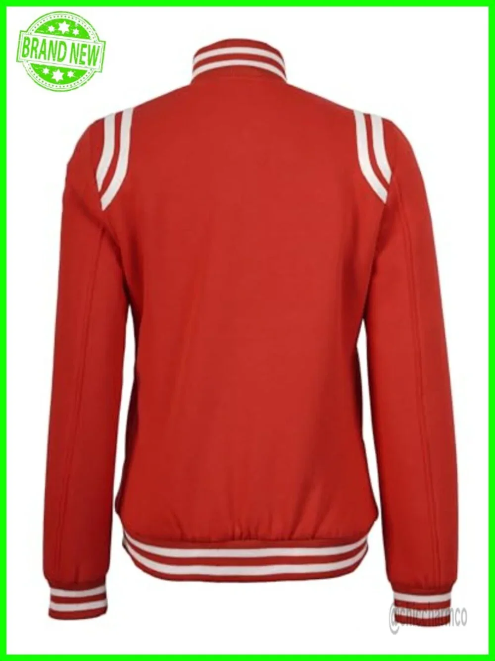 Women's Varsity Letterman Fleece Jacket with Ribbed Collar
